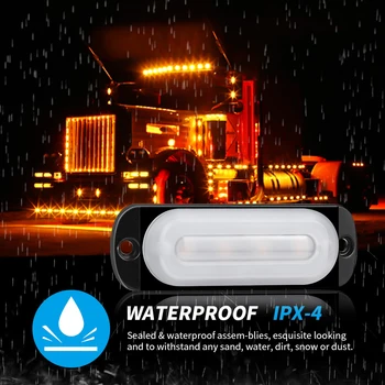 

4LED Urgent Light Yellow Truck Car Trailers Off-Road Vehicle Fog Lamp 50000H