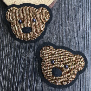 

High quality brooch brown Indian silk hand-embroidered Indian silk bear pattern design of the new France