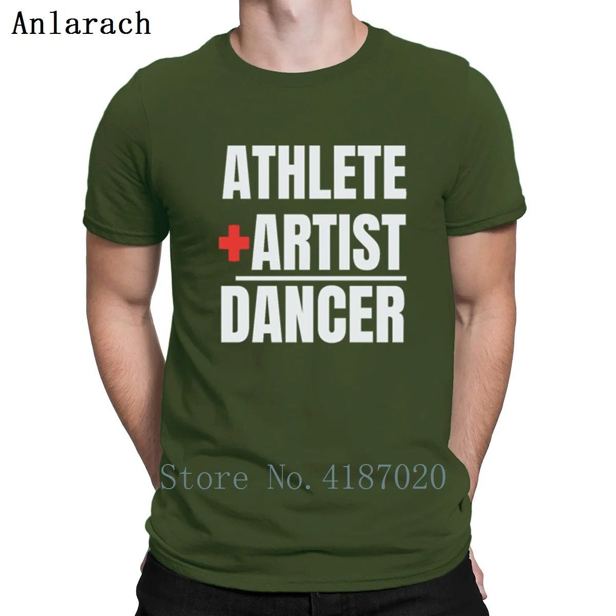 Athlete Plus Artist Equals Dancer Gift Idea футболка облегающая Мужская футболка с надписью и круглым вырезом
