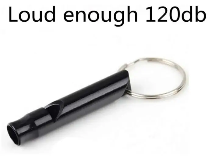 black 1000 шт алюминиевый EDC свисток спортивные аварийные свистки для выживания с брелок - Цвет: black