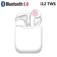 I12 TWS Bluetooth наушники сенсорные беспроводные Bluetooth 5,0 наушники мини наушники гарнитура для всех смартфонов PK i7s i9s i11