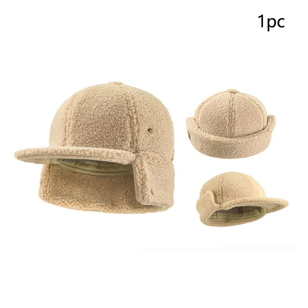 Мужская и женская однотонная Удобная зимняя Мягкая Повседневная теплая шапка из искусственного ягненка, кепка для пешего туризма, дышащая декоративная шапка для отдыха на открытом воздухе