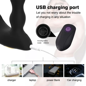 Double Penetration Anal Sex Toys for Couples Dildo Penis Rings Vagina Anal Plug Vibrator Prostate Massager Masturbator For Men 6