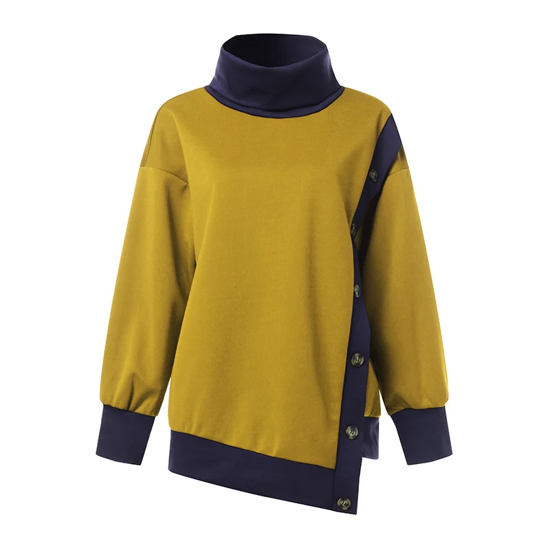 ZANZEA, женский свитер с высоким воротом, топы, Осенние Лоскутные пуловеры с длинным рукавом, повседневная винтажная рубашка на пуговицах, блузы размера плюс