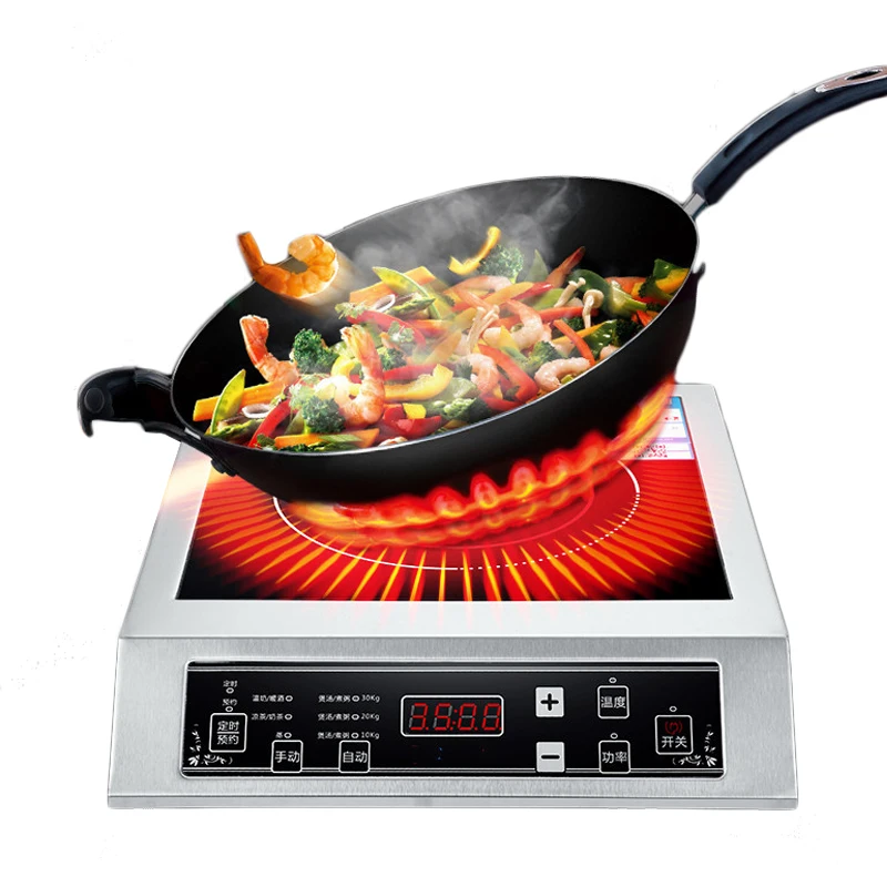 3500W Induction Cooker 1 Pcs Commercial/Household Large Power Induction Cooker Touch Control Electromagnetic Stove Cooktop