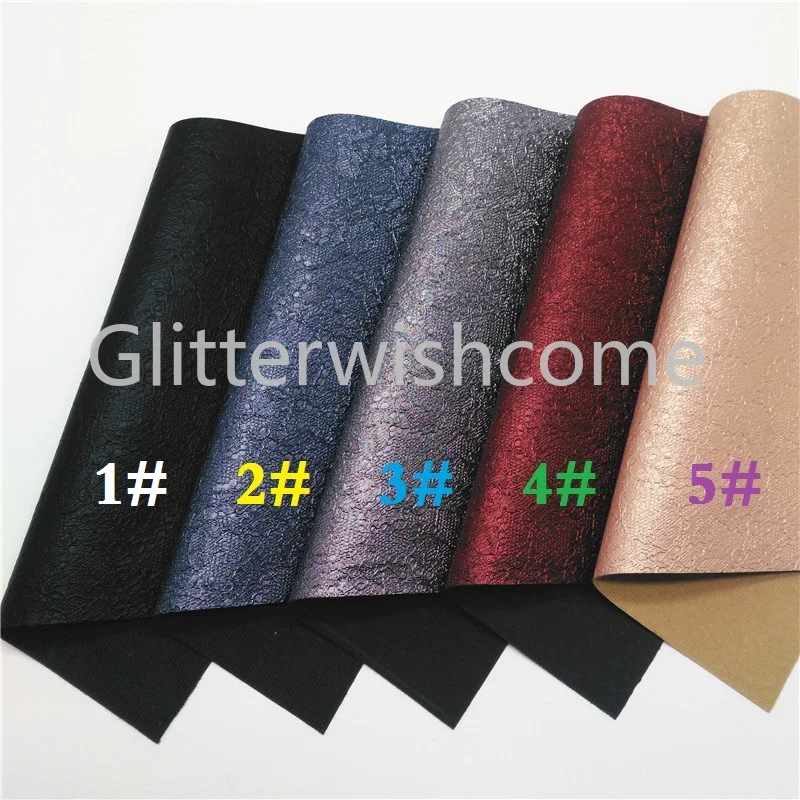 Glitterwishcome 21X29 см A4 размер винил для бантов кружево тиснение искусственная ткань, синтетическая искусственная кожа листы для бантов, GM608A