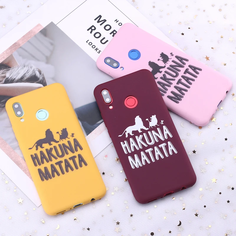 Для huawei Honor mate 20 10 P20 P30 Pro Lite P Smart Nava 9x 8x Hakuna Matata Король Лев конфеты Мягкий ТПУ чехол для телефона Capa Funda