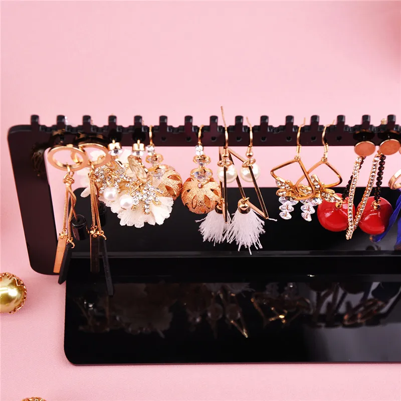 Fashion Acrylic Earring Display Necklace Stand Shelf Earring Holder Jewelry Organizer Necklace Showing Stand Earring Case