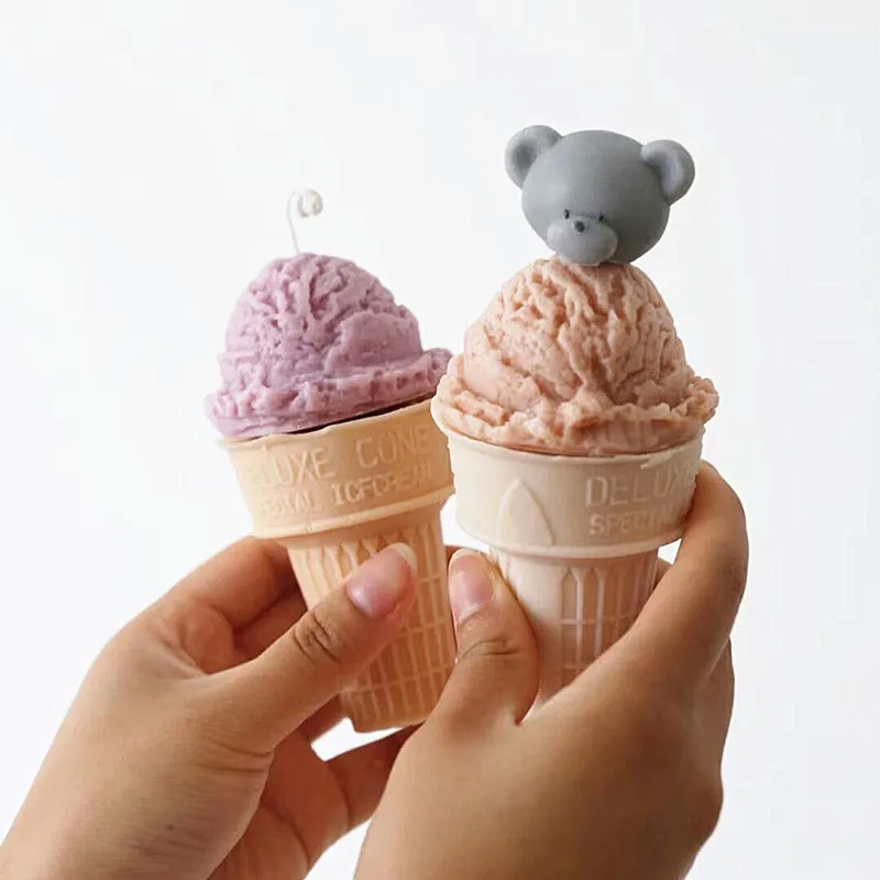 Silicone Ice Cream Candle Mold Resin Ice Cream Candle Mold Making
