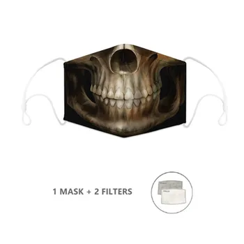 

3D Horror Skull Head/Mouth Pattern Adults Anti-dust Mask with 7Pcs Filters PM2.5 Dustproof Anti Haze Masks Face Mask