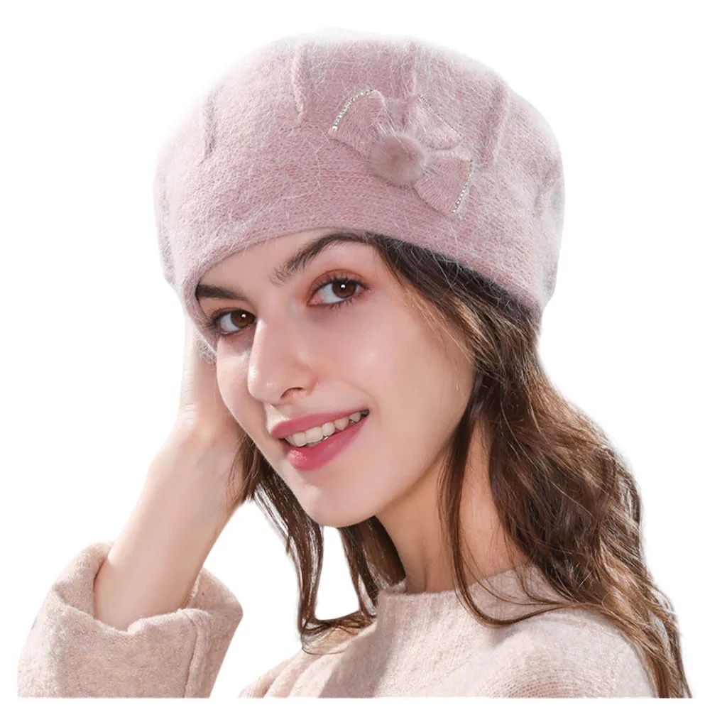 ISHOWTIENDA Модные Винтажные шапки женские осенне-зимние мешковатые крючком Шерстяная кепка вязаная Лыжная Шапка Шапки шлепки шапки Gh6