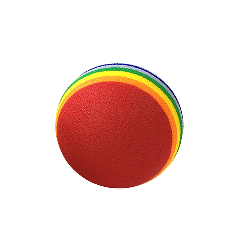 Funny Pet Dog Puppy Cat Rainbow Striped Super Q Stripe Rainbow Ball Foam Ball Chewing Interactive Ball Teething Toy