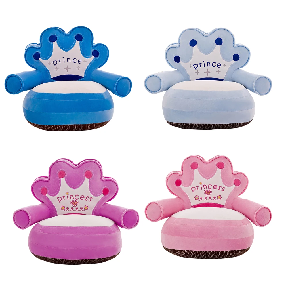 Only Cover No Filling Baby Bean Bag Cartoon Crown Seat Sofa Chair Toddler Nest Puff Plush Children | Мать и ребенок