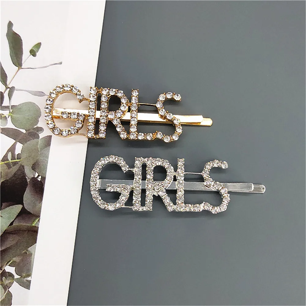 2PCS Shining SWEET LOVE SEXY Letter Hairpins Diamond Barrette Hair Clips For Girls Styling Tool Hairgrip Women Hair Accessories (6)