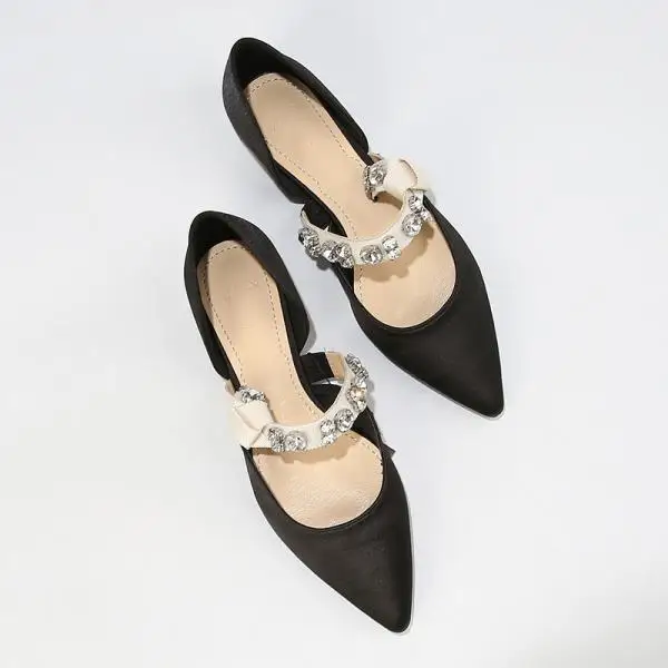 Korean Shoes Tennis Female Casual Sneaker Shose Women Crystal Soft Shallow Mouth Pointed Toe Breathable Dress Rhinestone - Цвет: 1