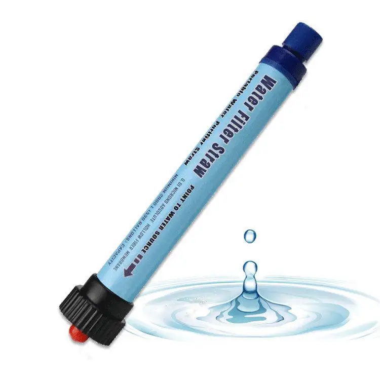 AMKOY портативный фильтр для очистки воды с емкостью фильтрации 2000 литров для спорта на открытом воздухе, кемпинга, инструмент для аварийного выживания - Цвет: Sky blue with bag