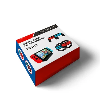 

Gamepad Accessories for Switch Game Accessories Set 10 and 1 Set Handle Steering Wheel + Hand Grip + Host Charger