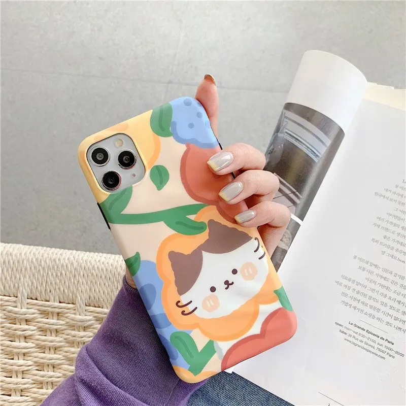 Цветочный кот для 11 pro/Max iPhone X/XS/XR мобильный телефон Capa Iphone7p силиконовый клей 8plus