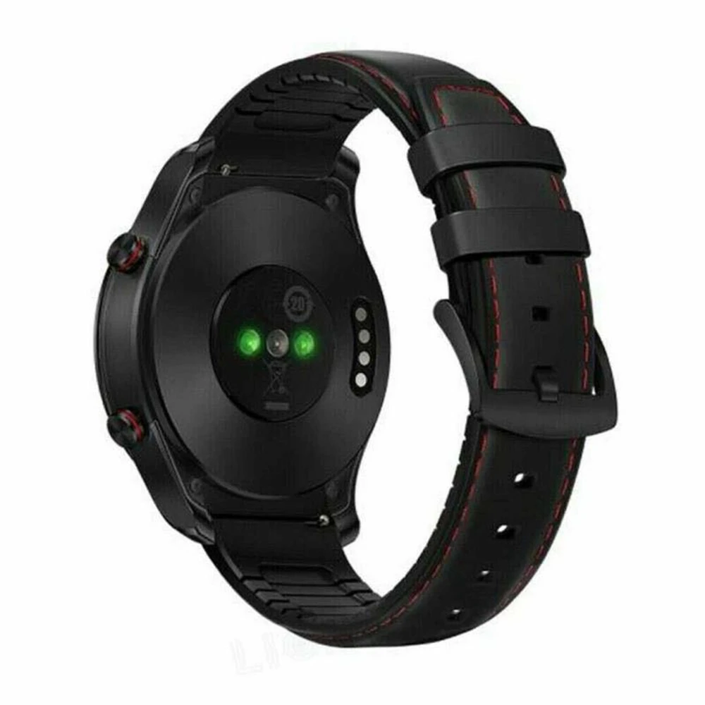 HANGRUI ремешок для часов 22 мм силиконовый кожаный ремешок для huawei Watch GT/Watch 2 pro/Активный сменный ремешок быстросъемный - Цвет: Black