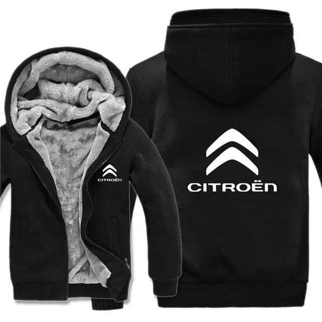 Для Citroen толстовки мужская зимняя куртка высокого качества Мужская повседневная шерстяная подкладка унисекс повседневное флисовое Пальто Толстовка пуловер