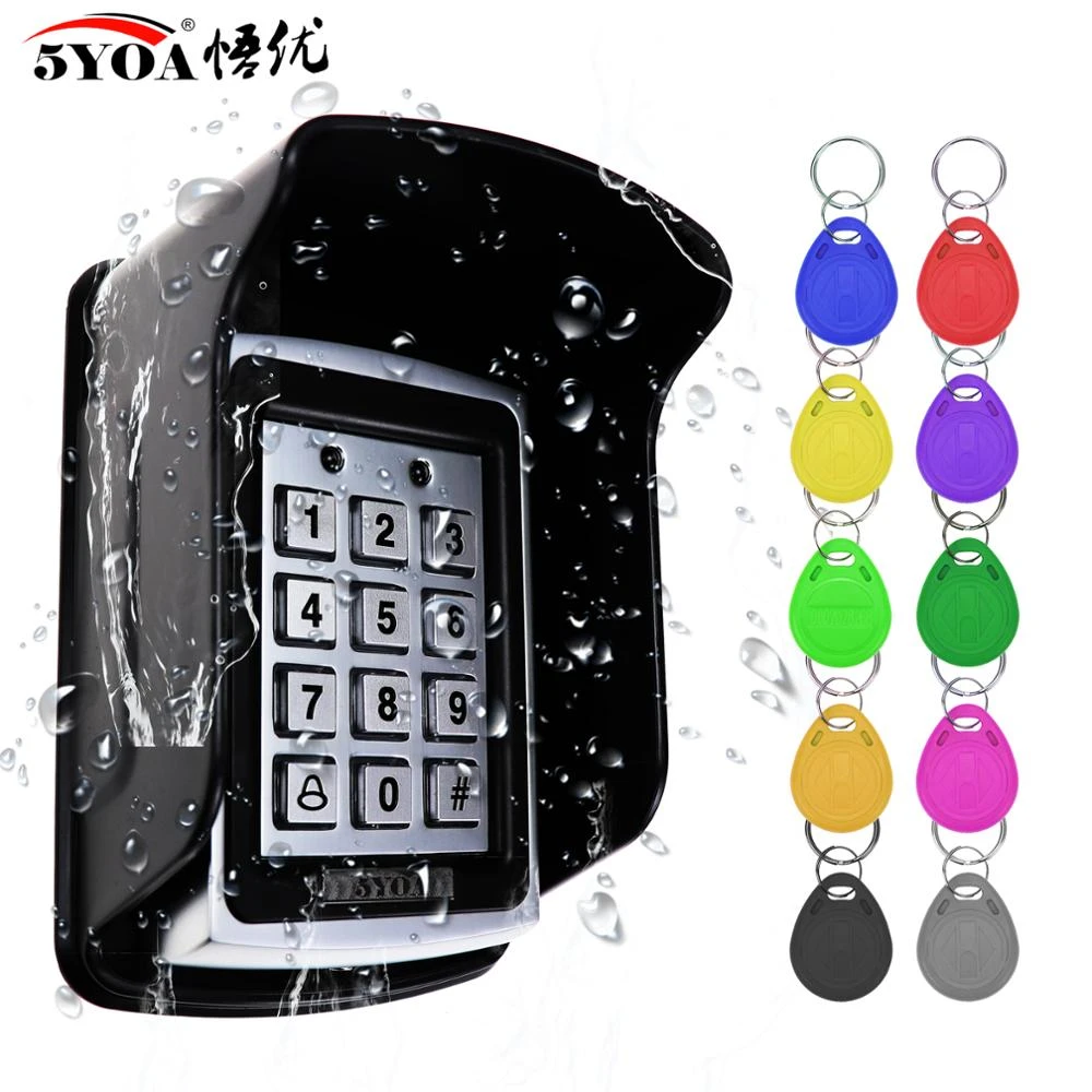 RFID Metal Access Control Keypad Waterproof Rainproof Cover Outdoor