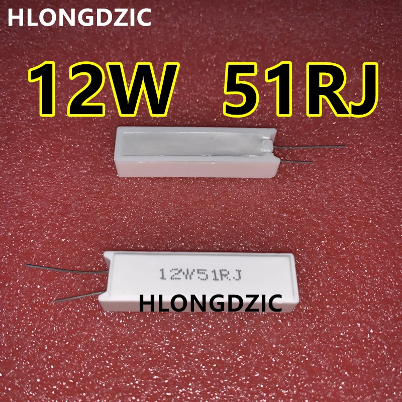 

1Pcs Original new 100% 12W51R cement 12W 51 ohm J vertical resistance 12W51RJ Ceramic resistor
