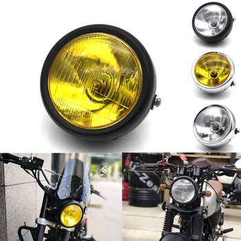 

New Motorcycle Black Metal Retro E4 Halogen Front Headlight for Honda Cg125 Gn125 Cafe Racer Bobber Custom