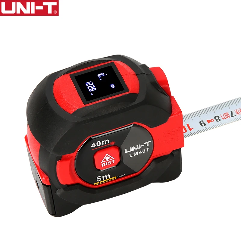 UNI-T LM40T Laser Tape Measure 40M 2-in-1 Laser Rangefinder Infrared Distance Meter Electronic Ruler LCD Display Portable