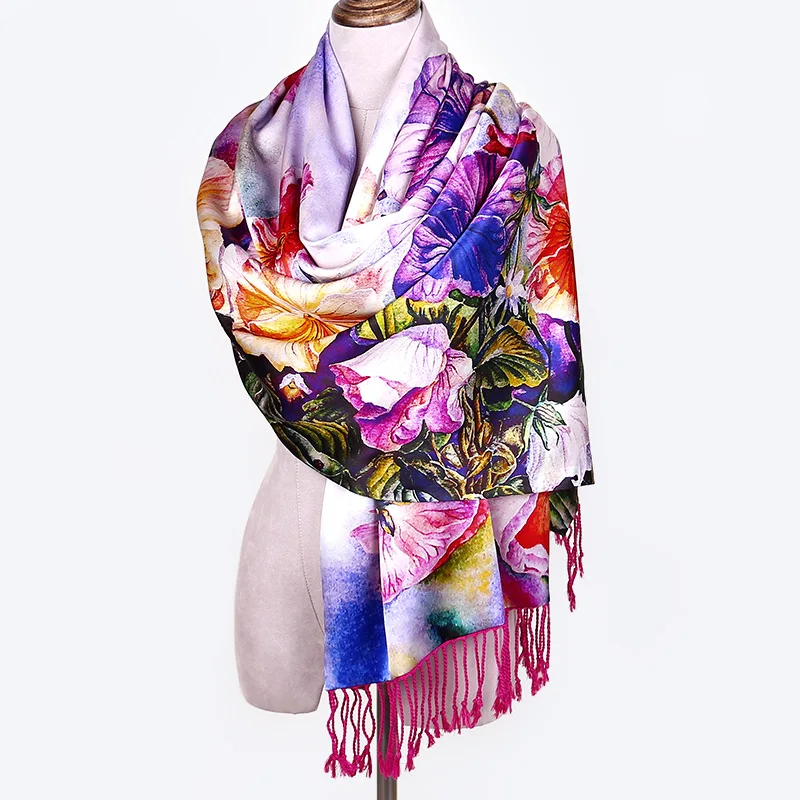 

Autumn And Winter New Style Double Layer zhen si la rong Shawl Multi-functional Scarf Women's Top Grade Conference Gift Currentl