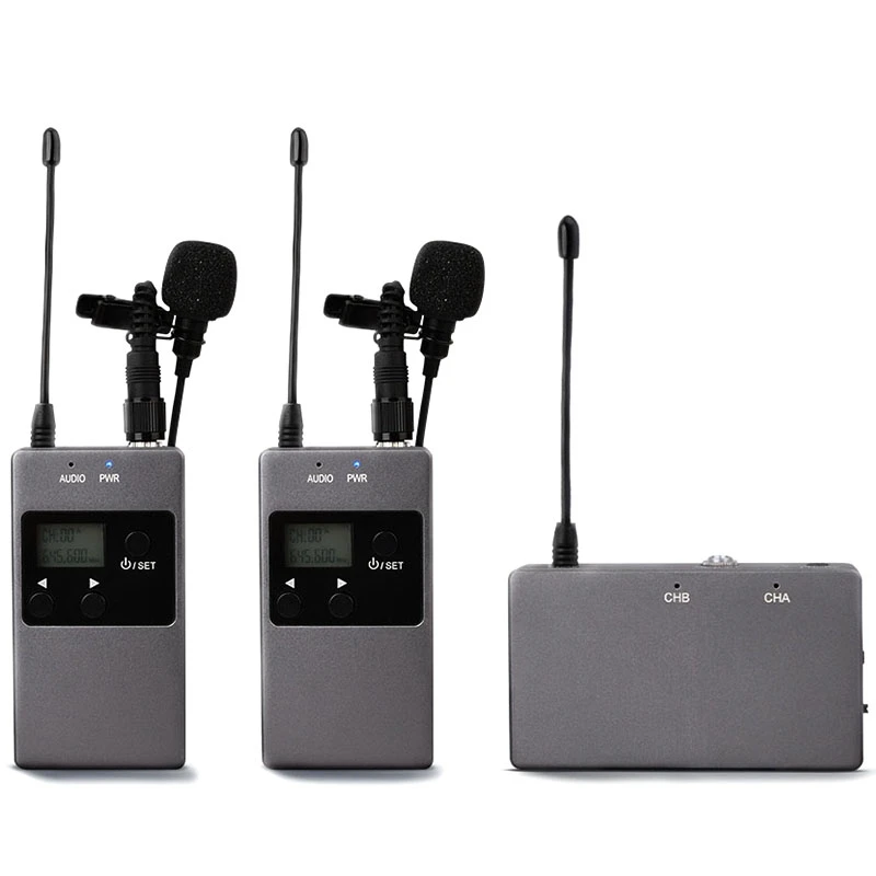 KW-M01 50-канальный UHF профессиональный перезаряжаемый двойной беспроводной Lavalier