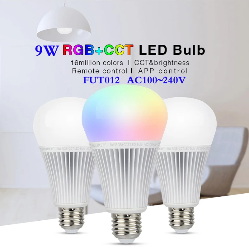 850LM FUT012 E27 9 Вт RGB + CCT Светодиодный прожектор лампы переменного тока 110V 220V Смарт