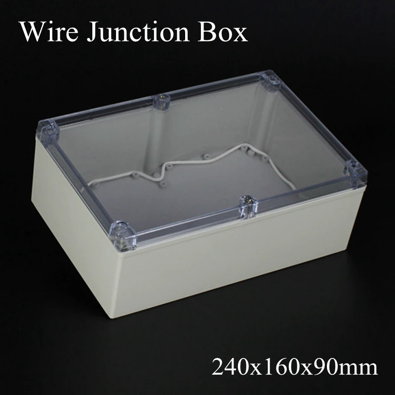 

240x160x90mm ABS IP65 Waterproof Plastic Wire Junction Box Clear Distribution Enclosure Project Case Electronic Transparent