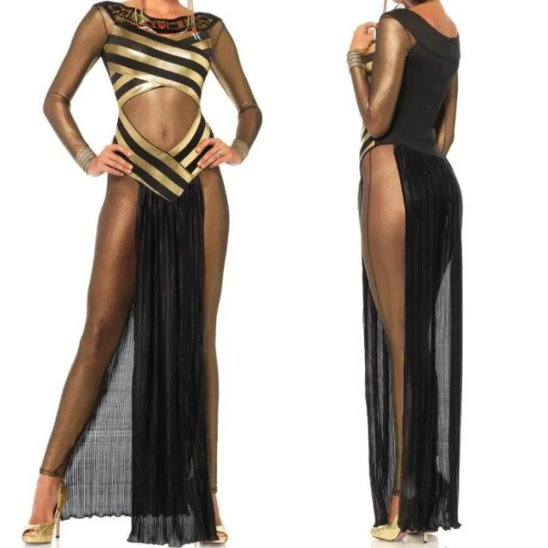 

Halloween Ancient Egypt Great Egyptian Palace Cleopatra Queen Dress Cosplay Dancer Party Show Nightclub Costume Stage Wear