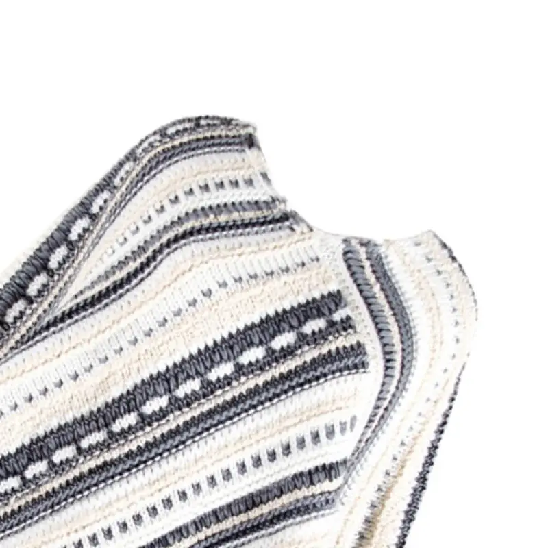 Пончо Накидки для женщин зимние теплые Boho Полосатый кисточкой Шали вязаный кашемировый шаль модный элегантный свитер