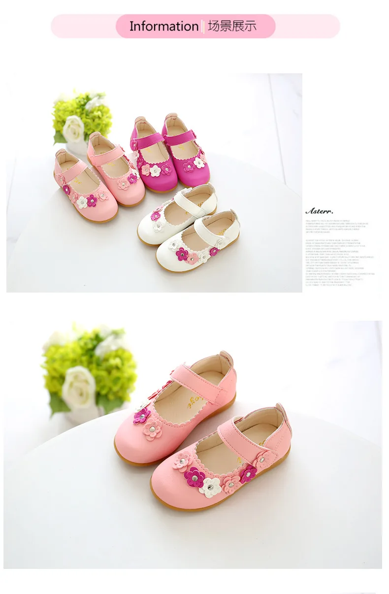 extra wide children's shoes Princess Shoes for Girls Soft Baby PU Leather Infant Cute Toddler Children Kids Party Flower Spring Summer Shoes girls leather shoes