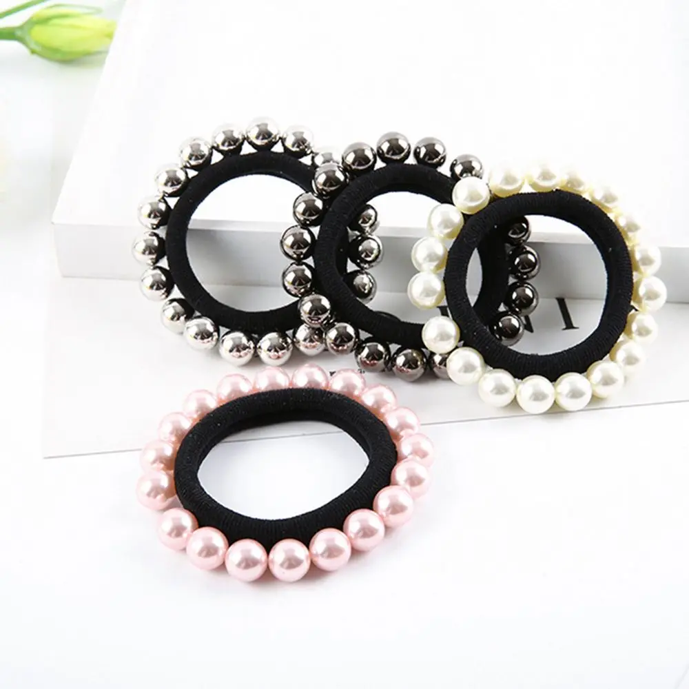 Korea handmade nail pearl hair rope hair ring temperament head rope foundation seamless rubber band hair accessories