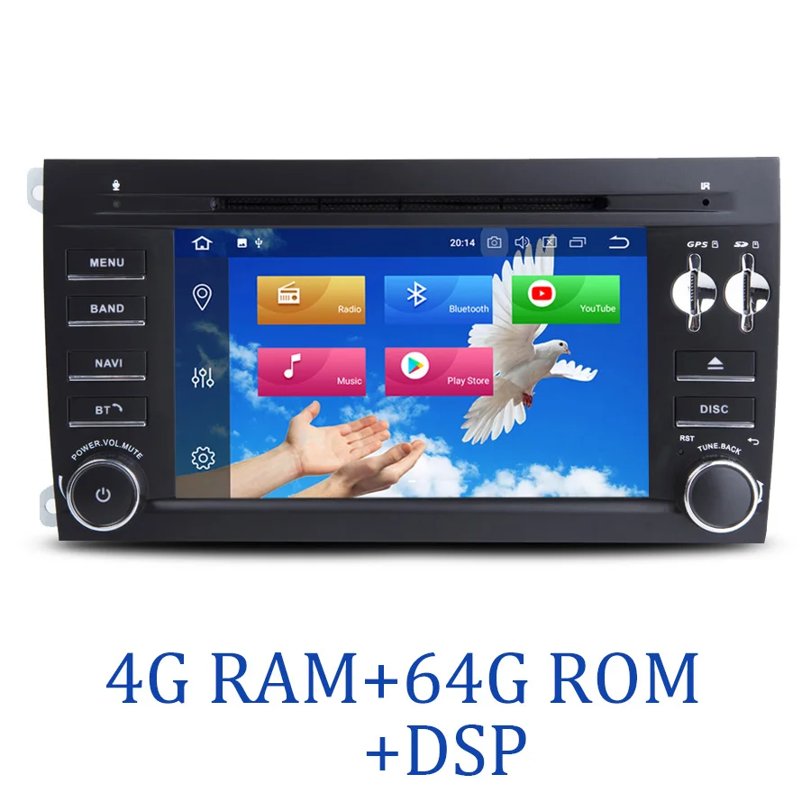 64GB ROM with DSP DSP ips автомобильный dvd-плеер Android 9,0 4 Гб+ 64 Гб памяти 8 ядер Wifi gps карта RDS радио Bluetooth 4,2 для Porsche Cayenne 2003-2010 - Цвет: 64GB ROM with DSP