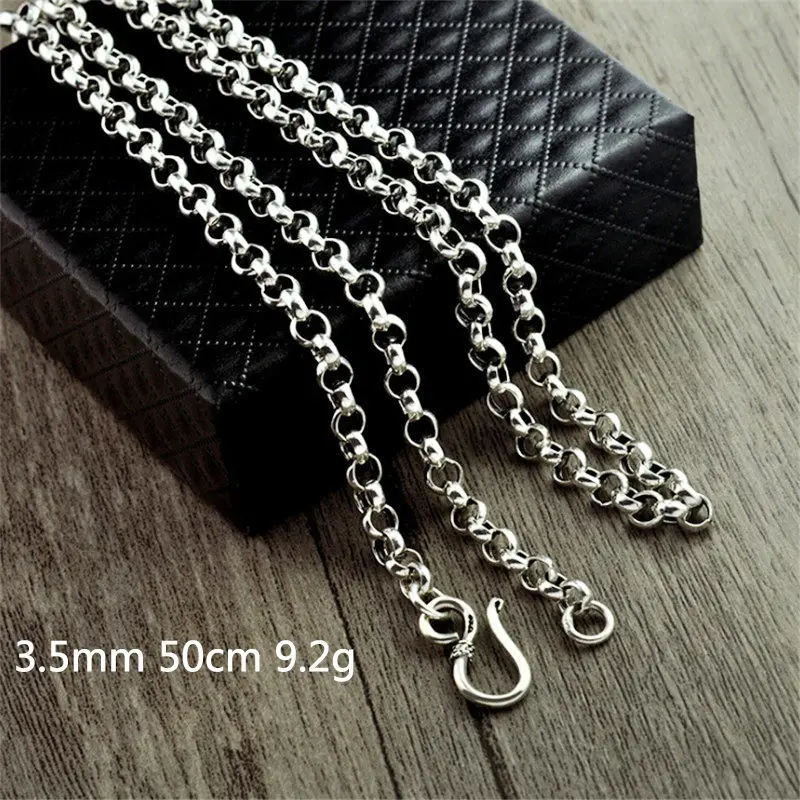 3.5mm 46cm chain V. YA Панк мужские Подвески ожерелье s 925 пробы серебро мотоцикл& Череп Подвесные цепи ожерелье Модные мужские ювелирные изделия - Окраска металла: 3.5mm 46cm chain