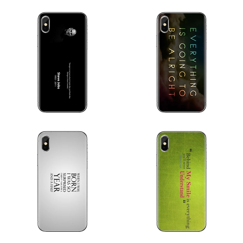 Transparent Clear TPU Case Quotation Wallpapers For Sony Xperia Z Z1 Z2 Z3 Z5 compact M2 M4 M5 E3 T3 XA Aqua LG G4 G5 G3 G2 Mini |