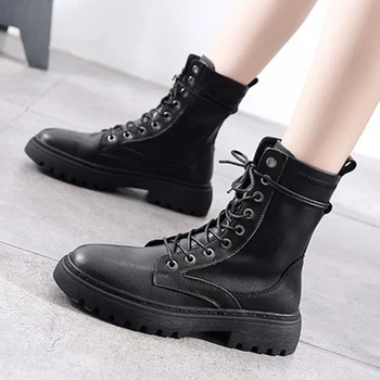

martin boots women's 2020 new autumn single shoes women boots fashion retro style leather boots breathable ladies shoes