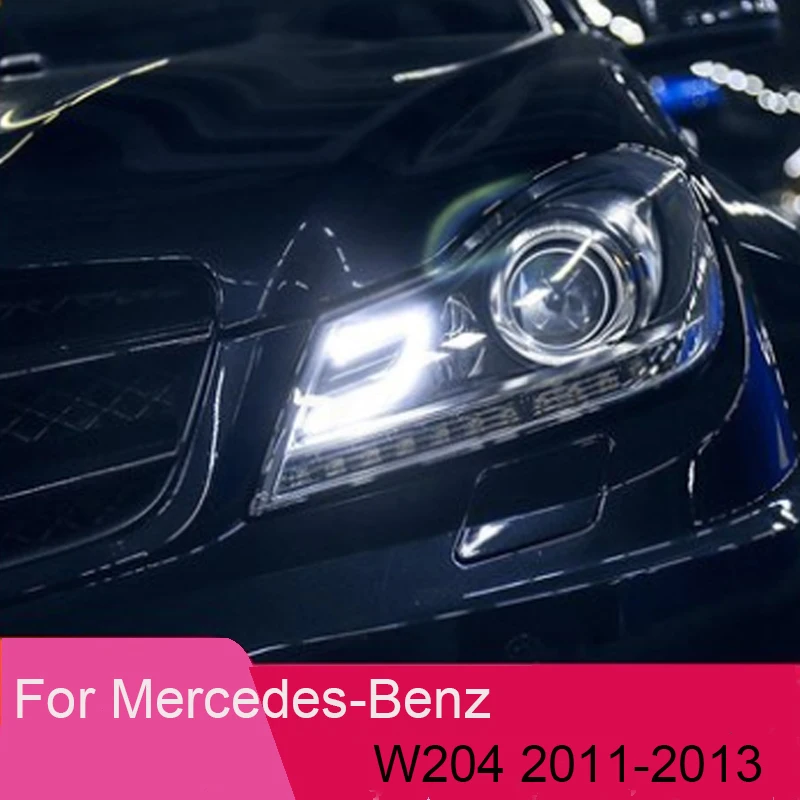 Автомобильный Стайлинг для Benz W204 фары 2011-2013 C180 C200 C260 светодиодные фары drl H7 hid Биксеноновые линзы ближнего света