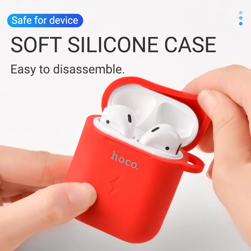 hoco CW22 силиконовый чехол для AirPods беспроводная зарядка защитный от царапин и