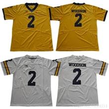 Мичиган Росомахи Шарль Вудсон 2 колледж Джерси-белый желтый темно-синий сшитый Размер S-3XL