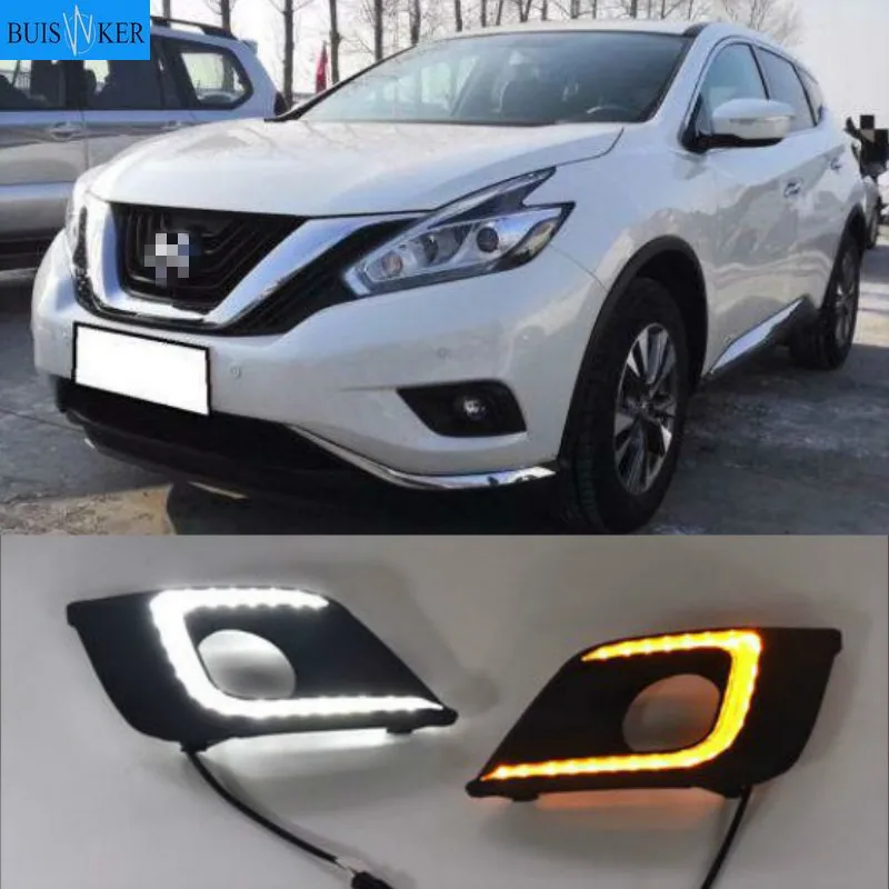 

Дневные ходовые огни DRL для Nissan Murano 2015 2016, противотуманные фары 12 В, дневной свет с желтым указателем поворота, 1 пара