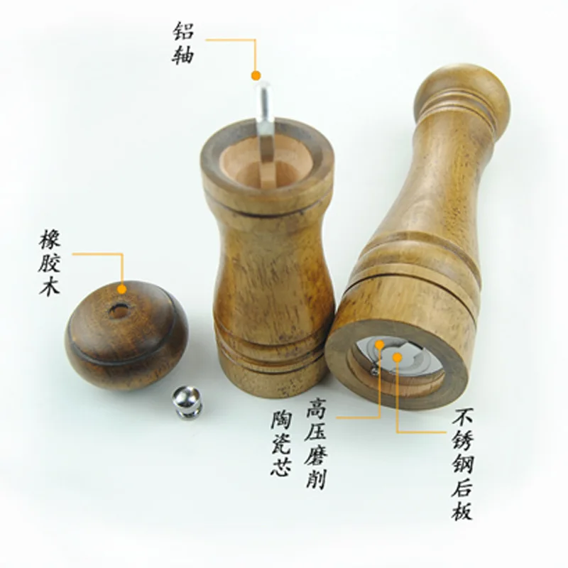 Ручная мельница для перца многоцелевой Cruet duo gong neng деревянные специи шлифовальные кухонные инструменты