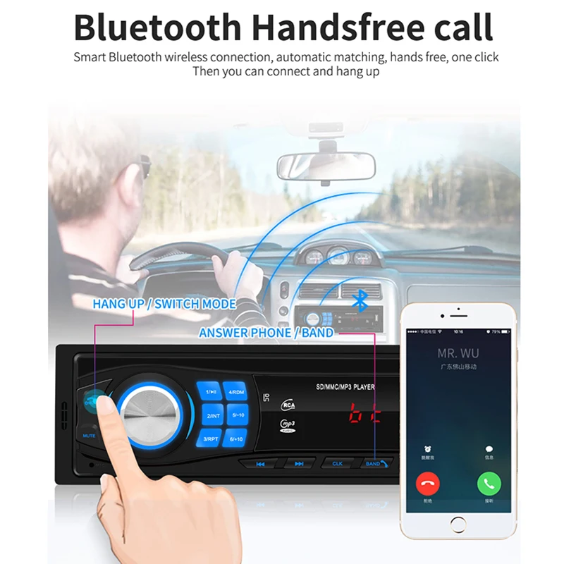 Автомагнитола 1 Din автомагнитола Bluetooth 12 В Автомагнитола 1din FM Udisk TF USB AUX EQ звуковой эффект mp3-плеер авто радио дистанционное управление