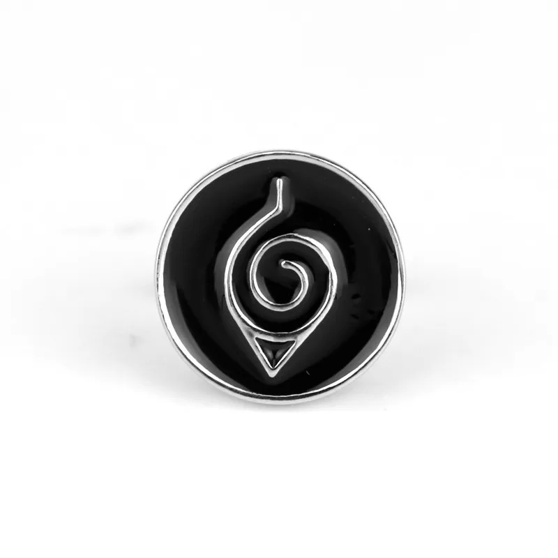 Аниме вокруг Косплей Наруто Узумаки деревянный лист Логотип Запонки одежда