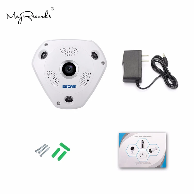 Shark QP180 HD 960P H2.64 1.3MP 360 градусов панорамная инфракрасная камера рыбий глаз VR