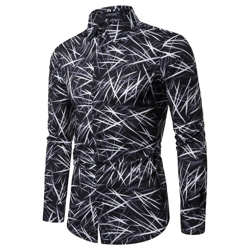 Digital Print Mens Designer Shirts Fashion Bamboo Leaves Print Single Breasted Mens Casual Shirts Males Clothing 2