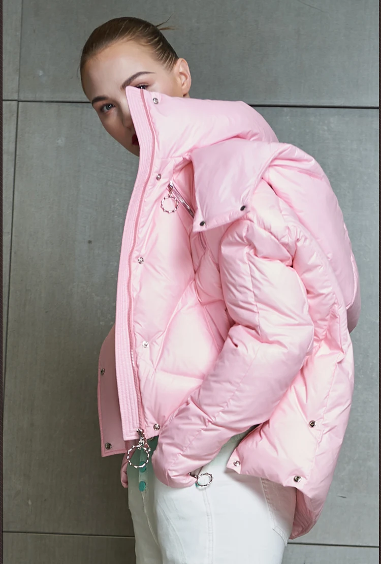 GBYXTY campera pluma mujer негабаритное пуховое пальто зимняя женская модная укороченная водолазка пуховик на утином пуху пальто-пуховик ZA1635